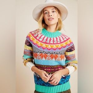 Anthropologie Ryan Fair Isle Sweater EUC